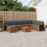 Cumpara ieftin Set de canapele de exterior 9 buc. 8-Locuri Natural si Antracit