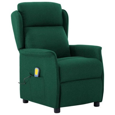 vidaXL Scaun de masaj Verde &amp;icirc;nchis 67.5 x 93.5 x 101.5 cm țesătură foto