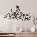Cumpara ieftin Tablou metalic Newyork Negru 120x67x1.5 cm