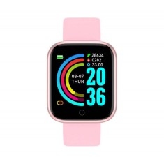 Ceas Smartwatch Techstar? Y68, 1.30 inch IPS, Bluetooth 4.0, Monitorizare Puls, Tensiune, Alerte Sedentarism, Hidratare, Roz foto