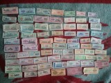 Lot 100 bancnote China, bon de orez, necirculate, cu dubluri, taxe poștale zero