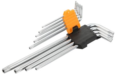 Set de 9 chei hexagonale torx cu brat extra-lung Cr-V T10-T foto