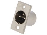 Conector XLR soclu tată PIN 3 drept lipire argint 16A