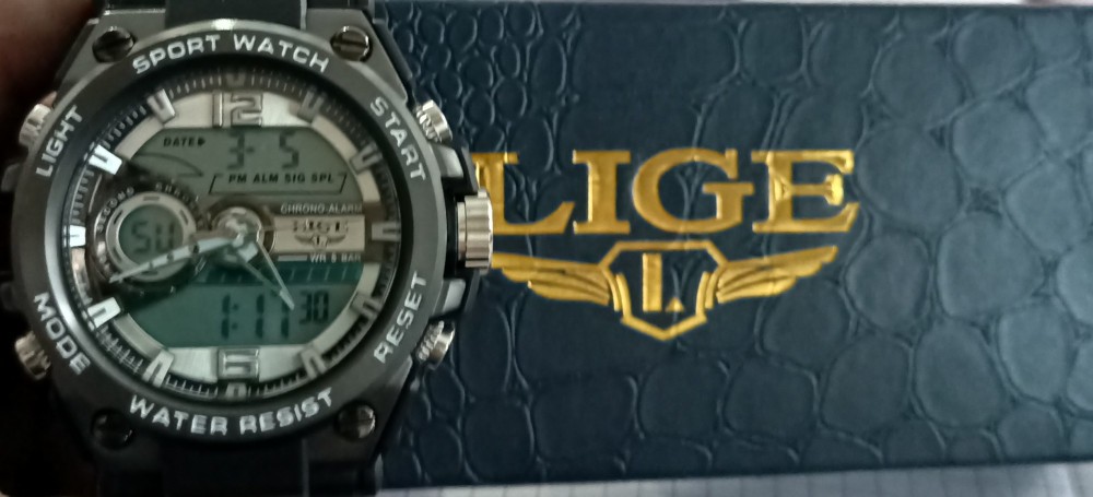 Ceas barbatesc marca LIGE cu afi?aj dublu analog ?i digital model ...