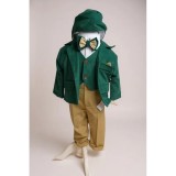 Cumpara ieftin Costum botez catifea verde smarald - DPH314