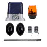 PNI AP800D gate automation kit includes 4m metal motor rack, photocells, remote control, lamp, 230V develop 1100 N and 800KG sliding gate