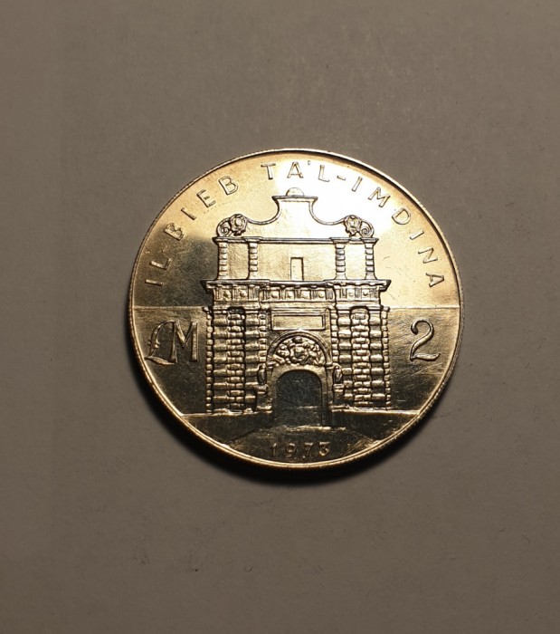 Malta 2 Liri Pounds 1973 UNC de Argint
