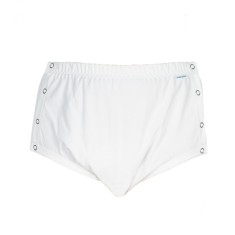 Chilot incontinenta nivel 4/5, Suprima, Unisex, 100% Bumbac , Captuseala poliester, Alb, capse laterale, Mar 36/38