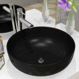 Cumpara ieftin Chiuvetă din ceramică, rotundă, 41,5 x 13,5 cm, negru, vidaXL
