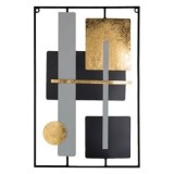 Tablou Metalic Abstract Negru și Auriu &ndash; Artă Murală Modernă 40x60cm, CMCLASS