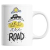 Cana alba personalizata &quot;TAKE the ROAD&quot;, INOVATIX&reg;. 330ml, Oem
