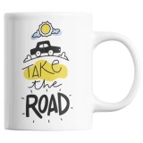 Cana alba personalizata &quot;TAKE the ROAD&quot;, INOVATIX&reg;. 330ml, Oem