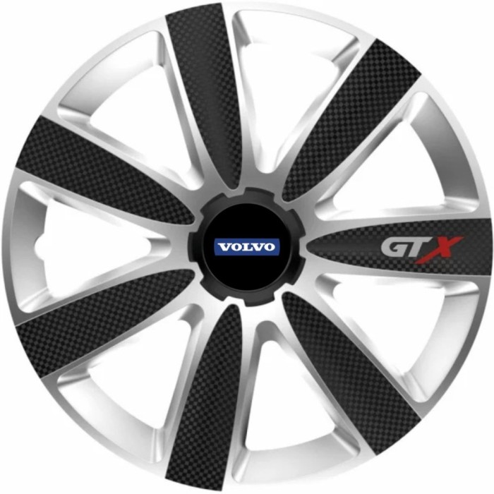 Set 4 Capace Roti GTX Carbon Gri-Negru R17, Pentru Volvo