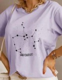 Cumpara ieftin Tricou Lila din Bumbac Sagitarius