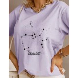Tricou Lila din Bumbac Sagitarius