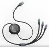 CABLU alimentare si date Baseus Bright Mirror 2 One-for-three Retractable, pt. smartphone, USB la Micro-USB+Lightning+USB Type-C 3.5A, 1.1m,negru &quot;CAM