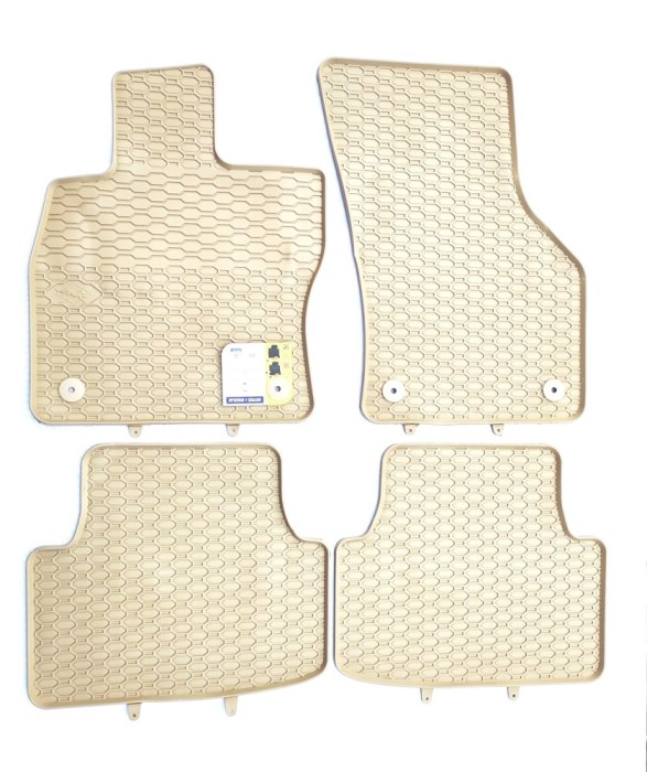 Covorașe cauciuc bej/crem pentru VW Passat B8 Octavia 3 Audi A3 8V 2015-&gt;&gt;