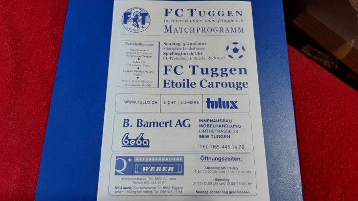 program FC Tuggen - Etoile Carouge