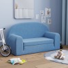 VidaXL Canapea extensibilă de copii cu 2 locuri, albastru, pluș moale 357026