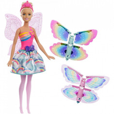 Papusa Mattel Barbie Dreamtopia Zana cu aripi de fluture detasabile foto