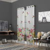 Set draperii dim-out model floral cu inele albe, Madison, 200x245 cm, densitate 700 g/ml, Parrot Tulipa, 2 buc