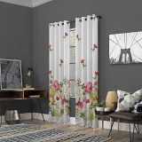 Cumpara ieftin Set draperii dim-out model floral cu inele albe, Madison, 250x215 cm, densitate 700 g/ml, Parrot Tulipa, 2 buc