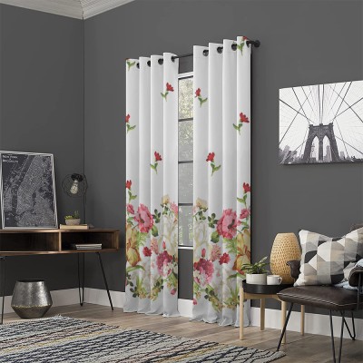 Set draperii dim-out model floral cu inele negre, Madison, 250x225 cm, densitate 700 g/ml, Parrot Tulipa, 2 buc foto