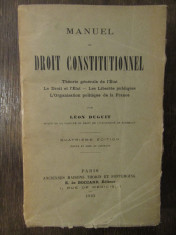 MANUEL DE DROIT CONSTITUTIONNEL-LEON DUGUIT foto