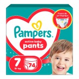 Scutece chilotel Active Baby Pants, marimea 7, 15+ kg, 74 bucati, Pampers