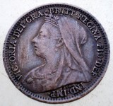 J.312 MAREA BRITANIE ANGLIA VICTORIA 3 PENCE 1900 ARGINT