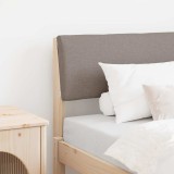 vidaXL Tăblie tapițată Gri taupe 80 cm Lemn de pin masiv 879147