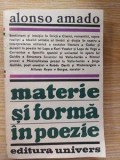 Materie si forma in poezie- Alonso Amado