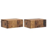 vidaXL Dulap de noapte suspendat 2 pcs Lemn vechi 49 x 34,5 x 20 cm 898462