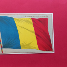 Litho Bucuresti Steagul Tricolor 1910 Drapelul Embosata / Relief Litografie