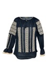 Bluza dama casual R 25, marime M, negru/bej