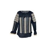 Bluza dama casual R 25, marime L, negru/bej