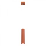 Lampă Suspendată Karbon Ocru Roșu Din Aluminiu, Cu 1 Bec Tub Minimalist De Interior.