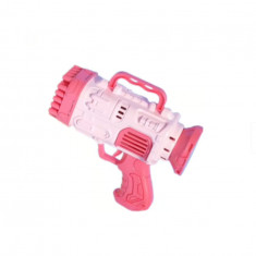 Jucarie interactiva, pistol de facut baloane de sapun cu lumini Led, roz