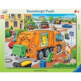 Puzzle tip rama masina de colectat gunoi 35 piese, Ravensburger