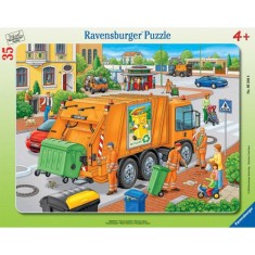 Puzzle tip rama masina de colectat gunoi 35 piese