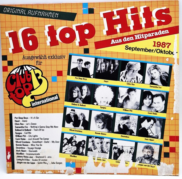 Various &lrm;&ndash; 16 Top Hits Aus Den Hitparaden 1987 September/Oktober LP vinyl