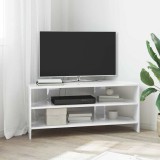 vidaXL DulapdecolțpentruTV Alb lucios 102x40,5x45cm Lemn compozit 889769