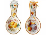 Cumpara ieftin Set 2 suporturi linguri ceramica multicolora Legume cm 11,5 x 24,5 H