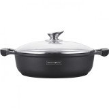 Cratita marmorata cu capac Royalty Line, 30 cm, invelis marmura