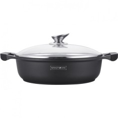 Cratita marmorata cu capac Royalty Line, 30 cm, invelis marmura