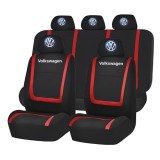Set Huse Scaune Universale Compatibile cu Volkswagen &ndash; Negru/Rosu