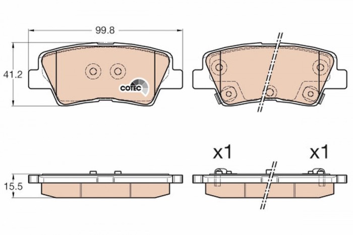 TRW GDB3537 COTEC set placute frana,frana disc
