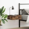 Noptiera suspendata vidaXL stejar fumuriu 40x30x15 cm, montare perete, economie spatiu, lemn prelucrat, raft depozitare, maro