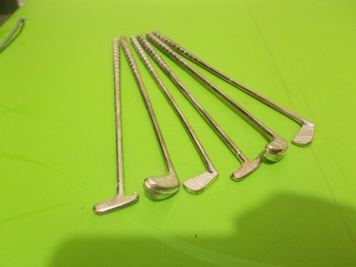 Set de 6 CROSE argintate de GOLF , ornamentale , lungime 16 cm foto