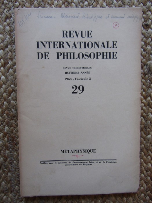 Revue Internationale de Philosophie 1954 FASCICULE 3 / 29
